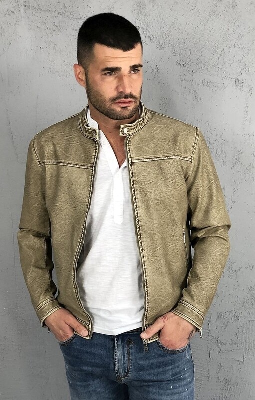 Giubbino in ecopelle effetto vintage
