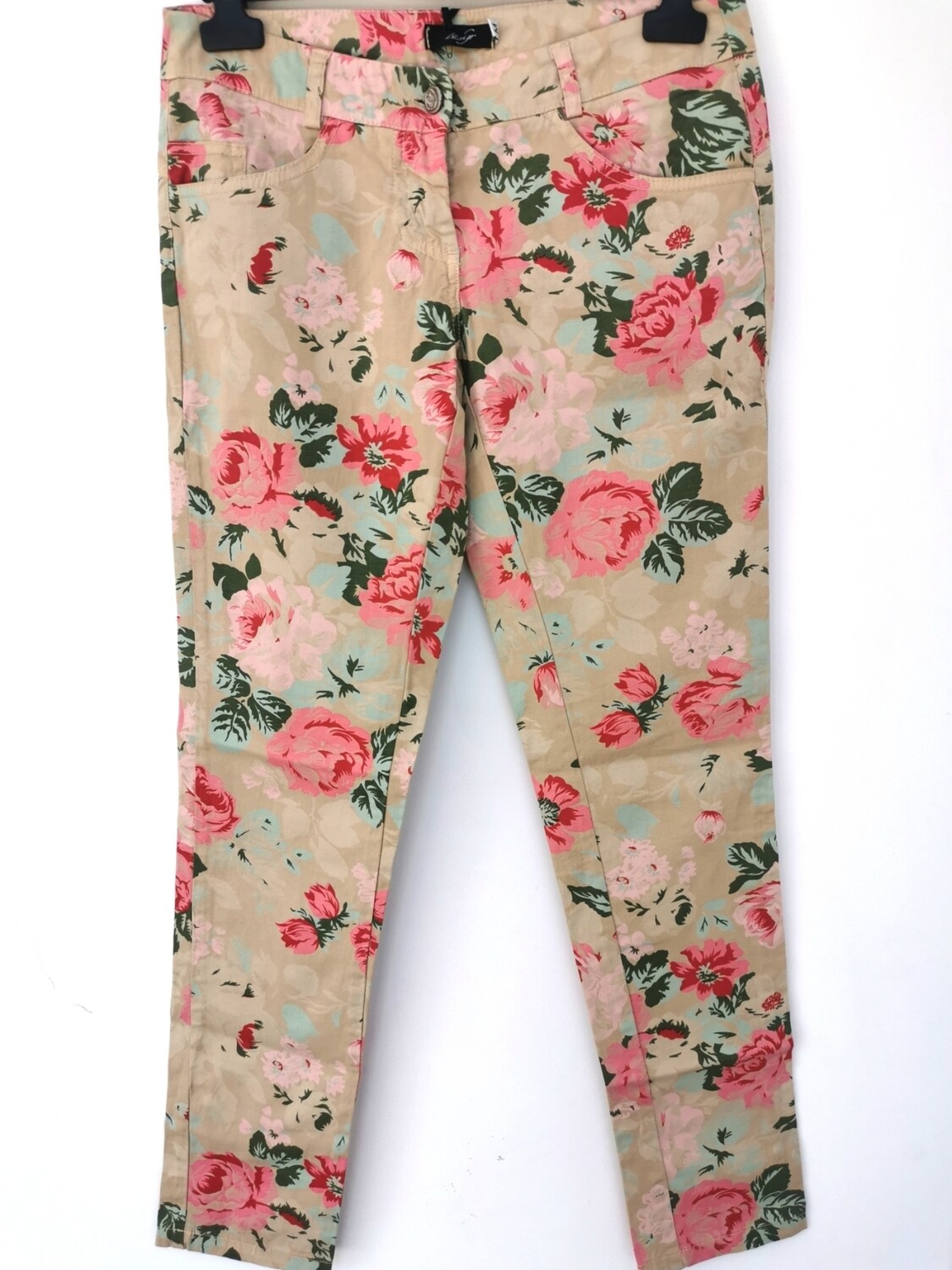 Pantalone floreale stile jeans