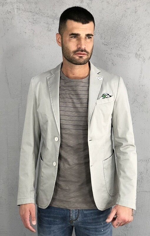 Giacca in raso di cotone stretch