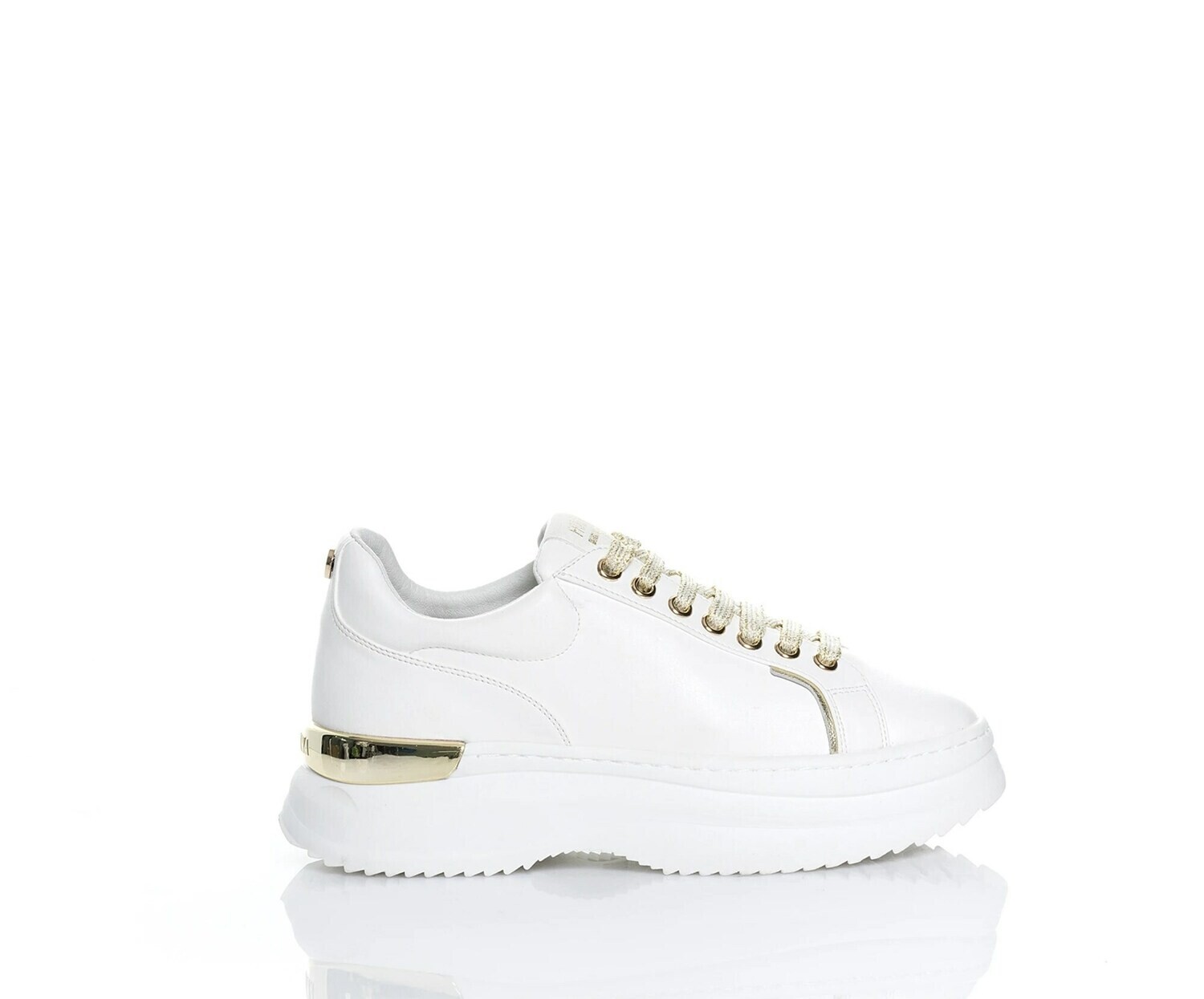 Sneakers stringate con suola alta