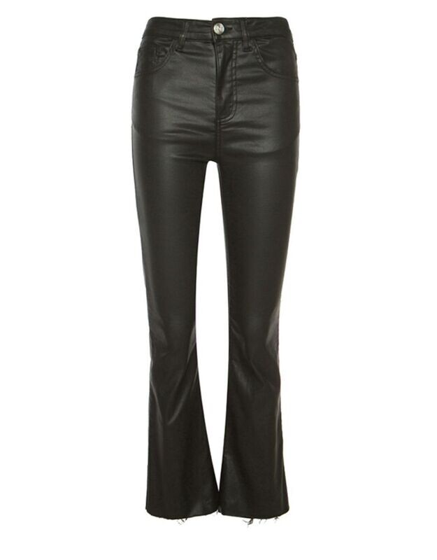 Pantalone bootcut in denim nero