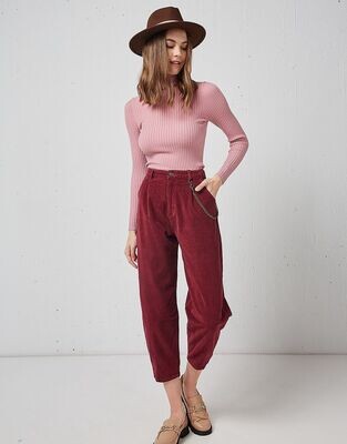 Pantalone cropped in velluto