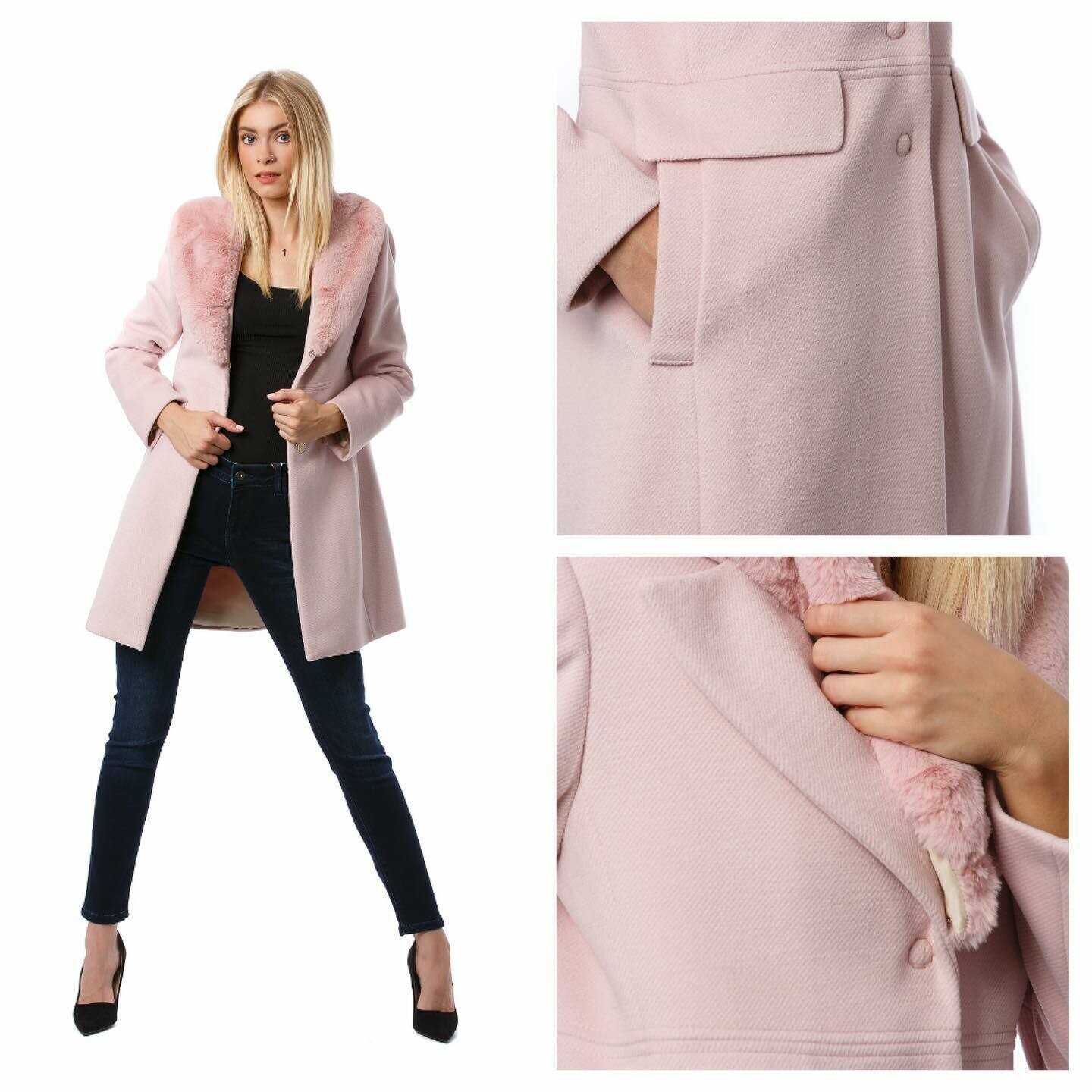 Cappotto con eco pelliccia removibile