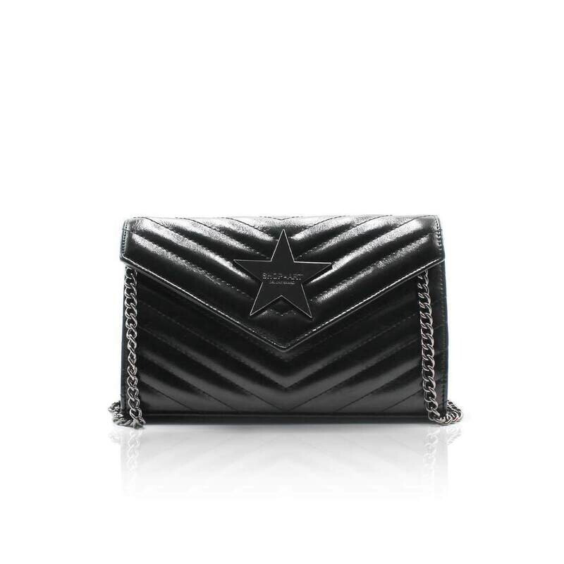 BORSA A TRACOLLA TRAPUNTATA IN ECO LEATHER GOFFRATO