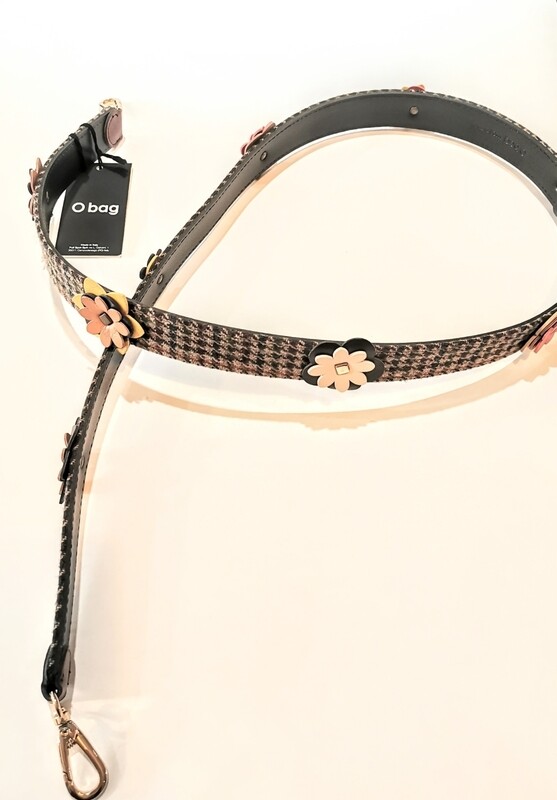 O bag Tracolla 80 principe di galles + fiori