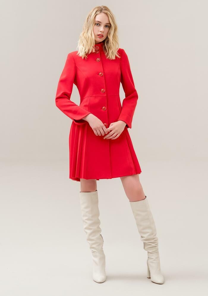 Cappotto regular con pannello plissettato sul retro