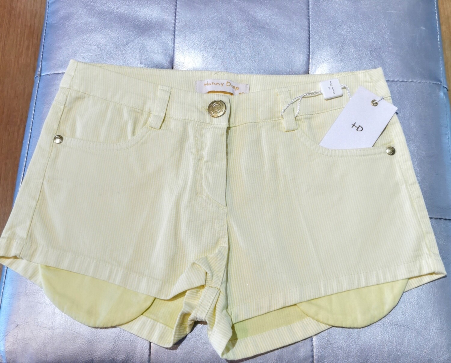 Mini shorts in cotone millerighe