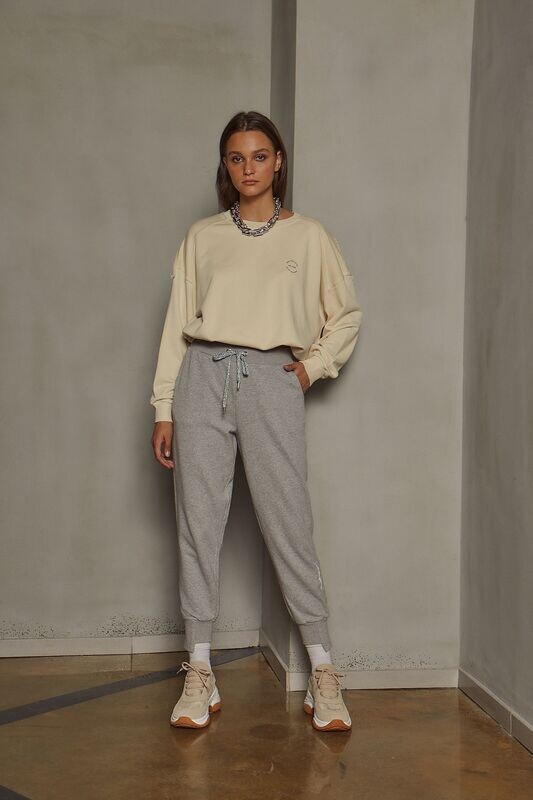 Pantalone in felpa con lurex