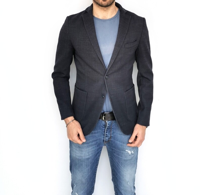 Giacca in tessuto stretch  misto lana