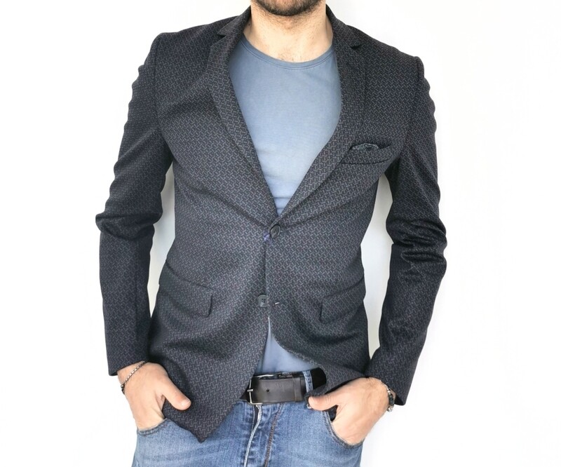 Giacca in tessuto stretch in microfantasia