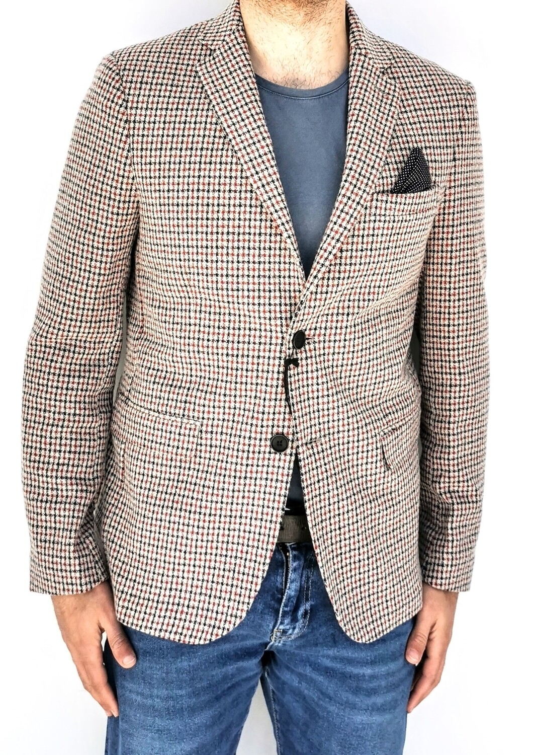 Giacca a quadretti in tweed