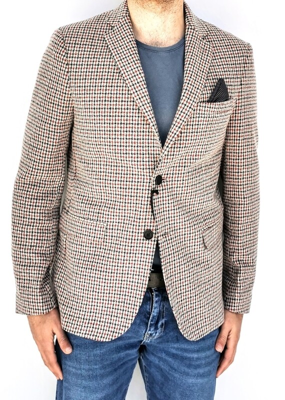 Giacca a quadretti in tweed
