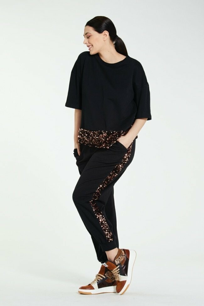 Pantalone in felpa con paillettes