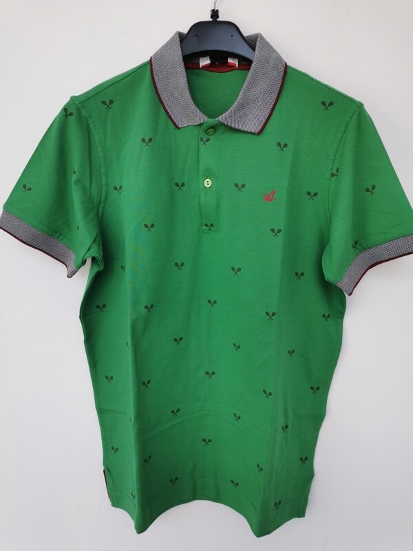 Polo piquet con stampa racchette