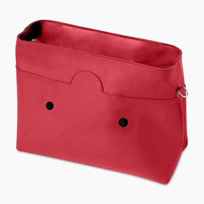 O bag wide con manici a catena, COLOR: GRANATINA