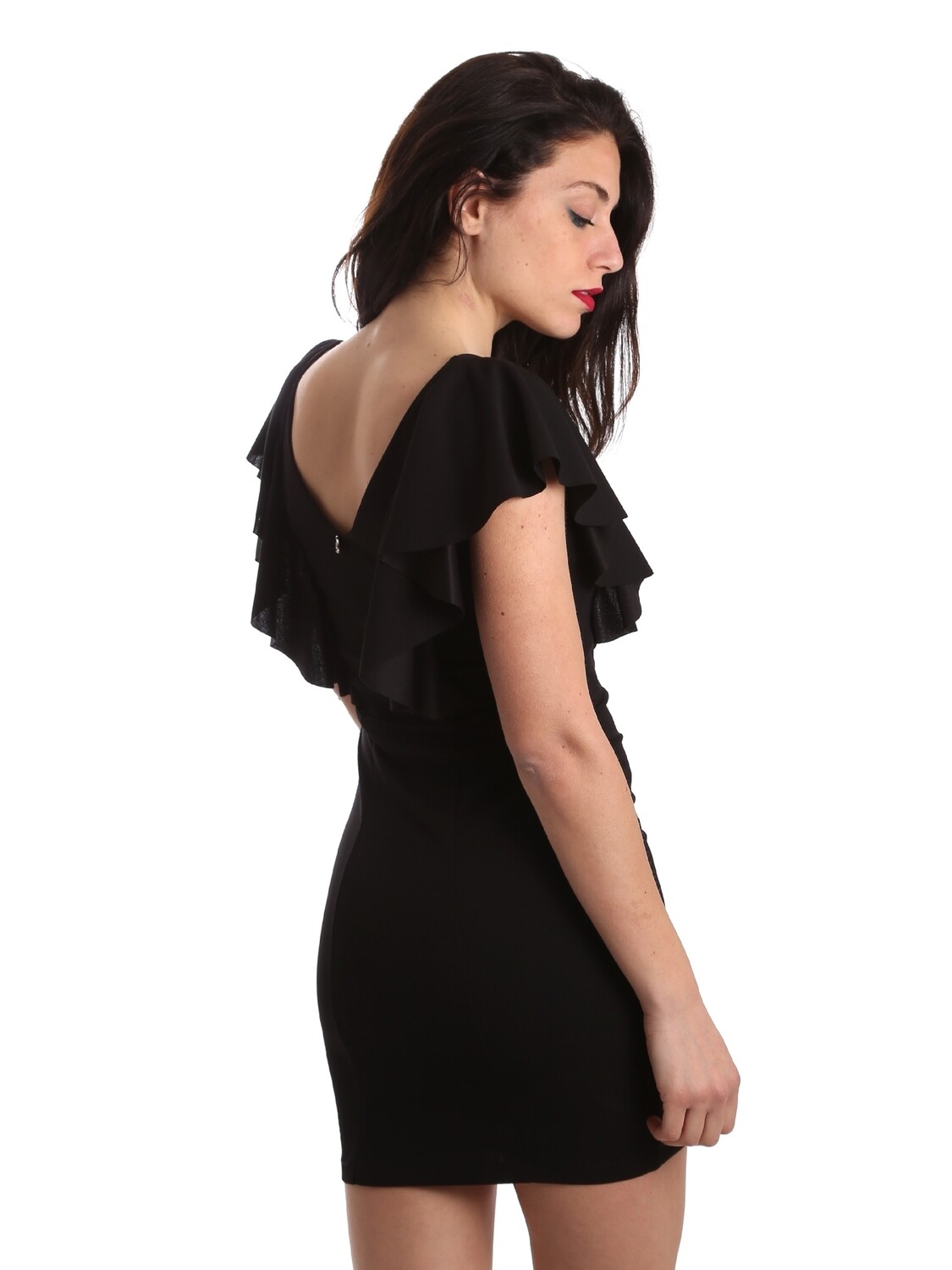 Vestito Fracomina modello tubino con volant., SIZE: XL, COLORE: NERO