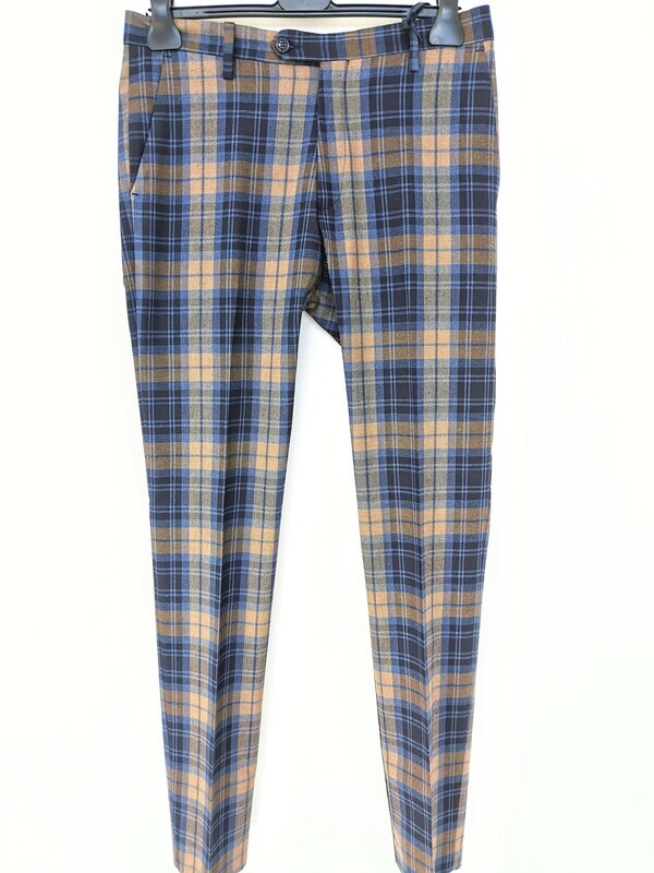 Pantalone slim fit tartan