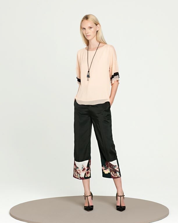 Pantalone largo in raso