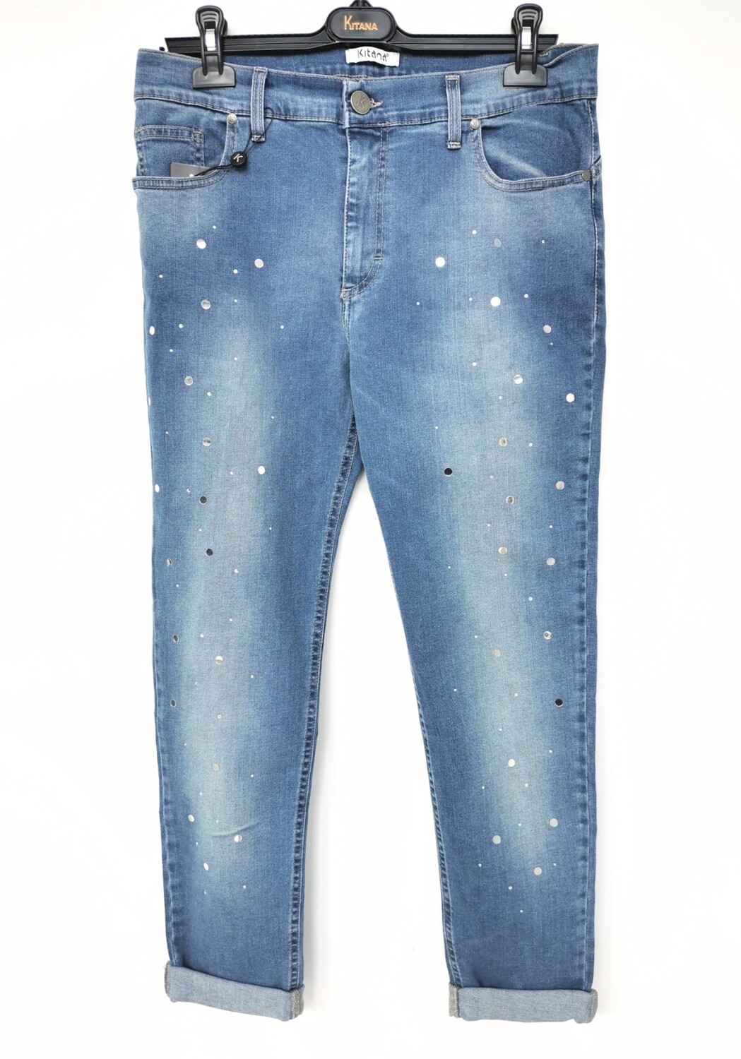 Jeans slim fit con paillettes