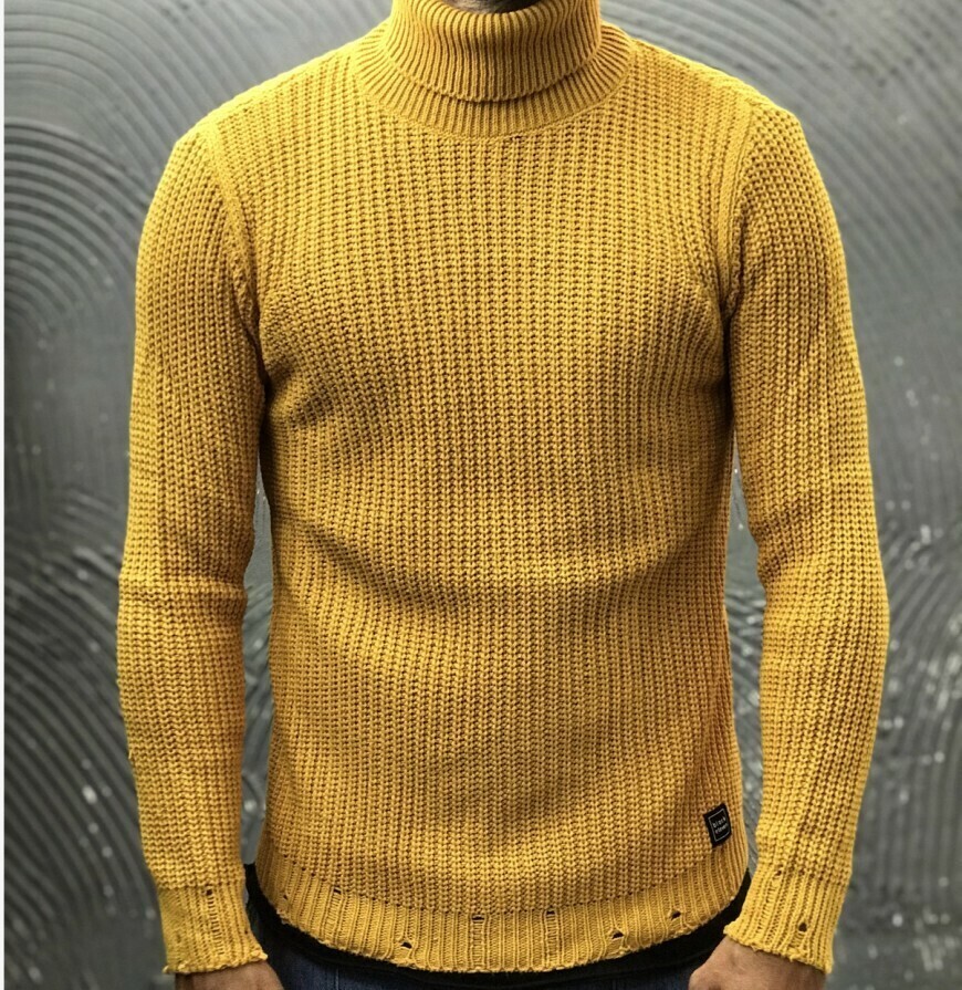 Maglione a collo alto, Size: S, COLOR: Senape
