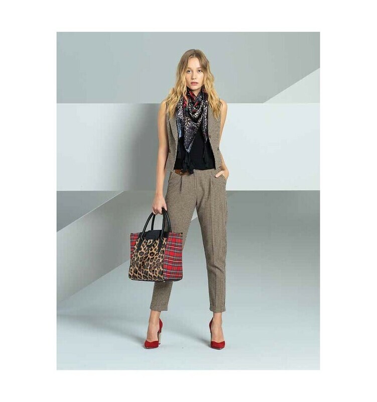 Pantalone chino piede de poule