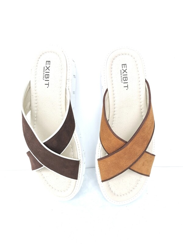 Sandali incrociati in pelle