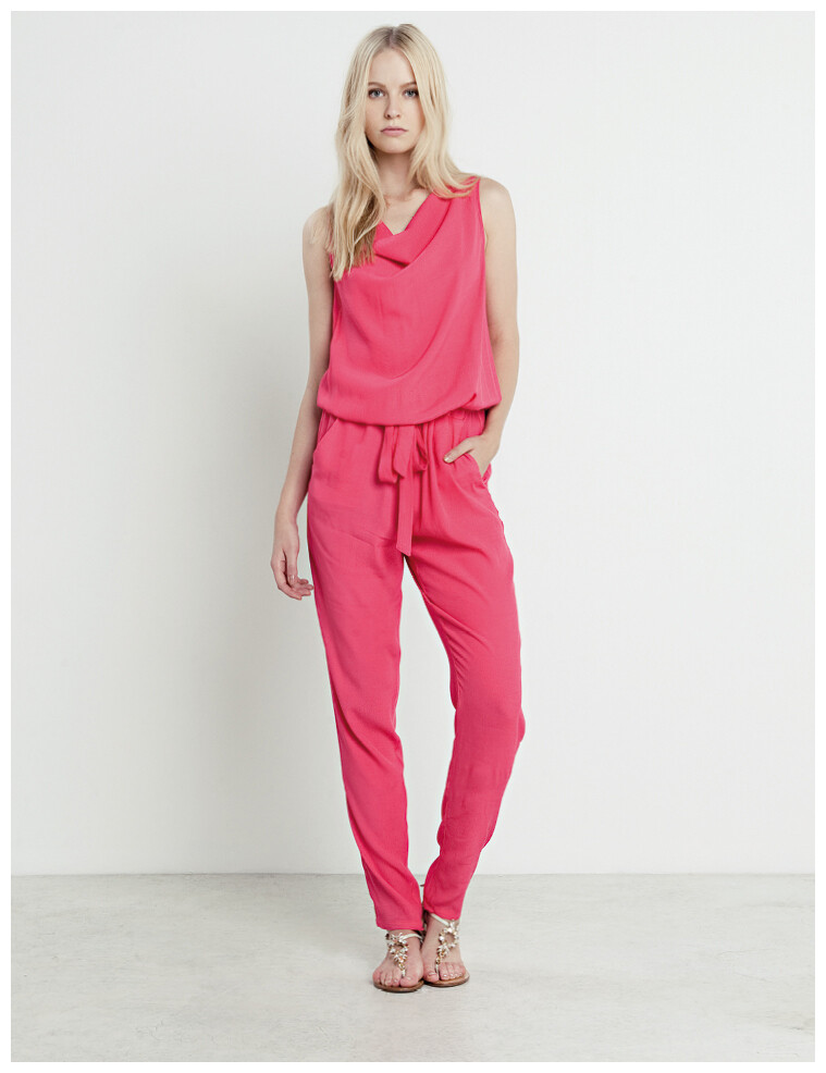 Tuta in fresca viscosa con coulisse