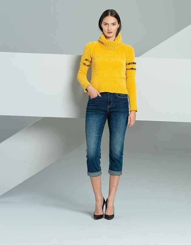 Jeans corto a vita alta