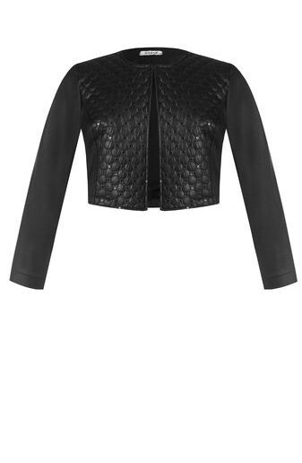 Giacca bolero in eco pelle trapuntata