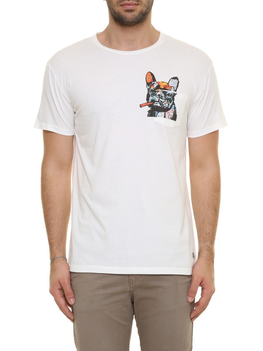 T-shirt con stampa bull dog