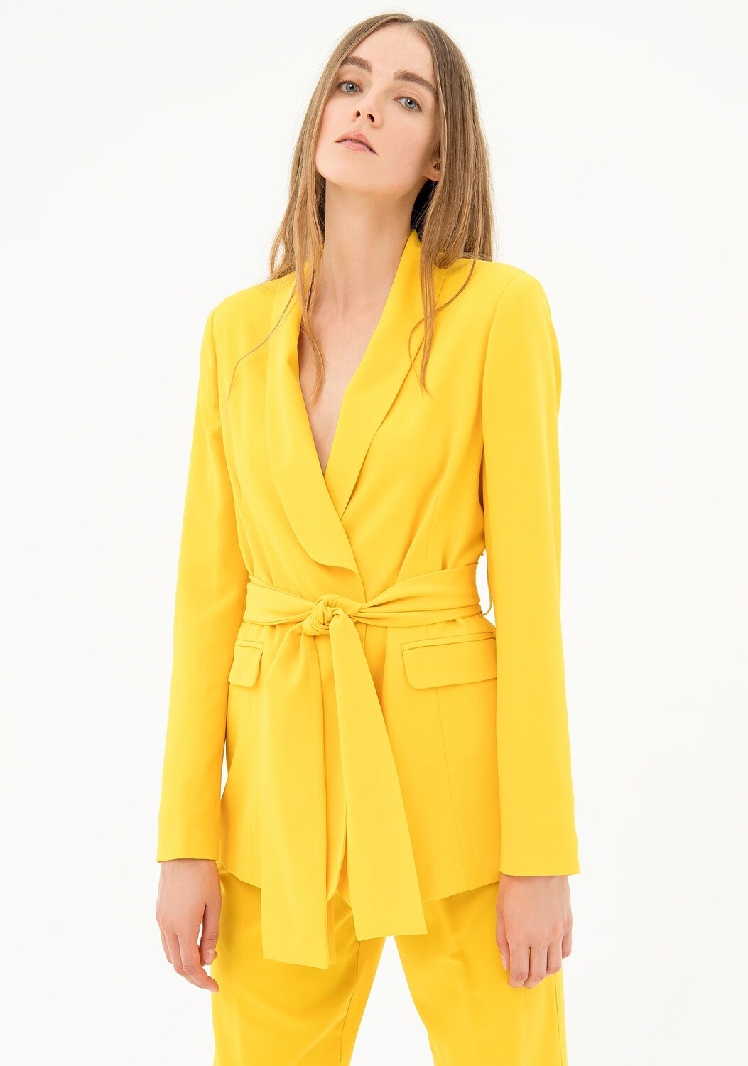 Blazer regular monopetto con cintura