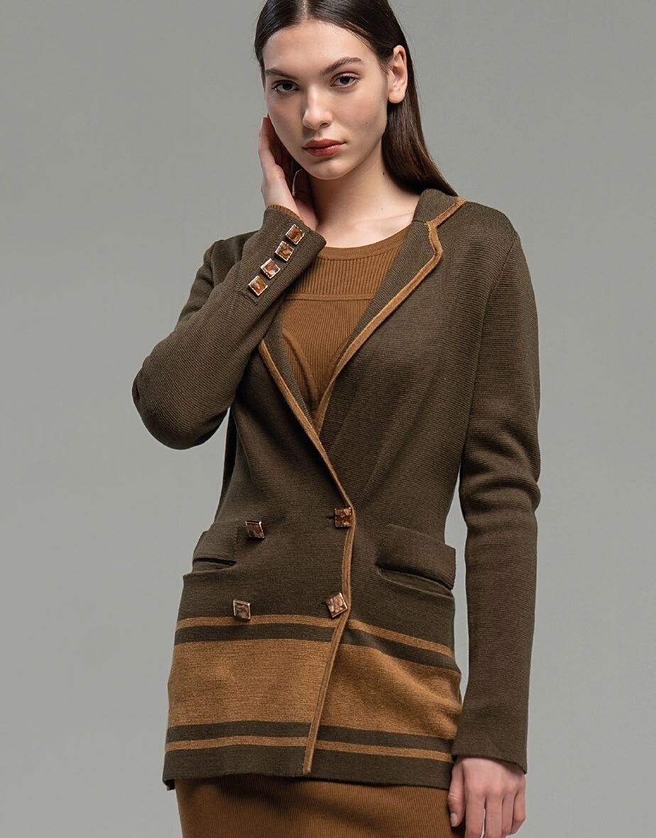 Giacca lunga in misto lana