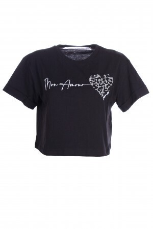 T-shirt corta con dettagli luminosi