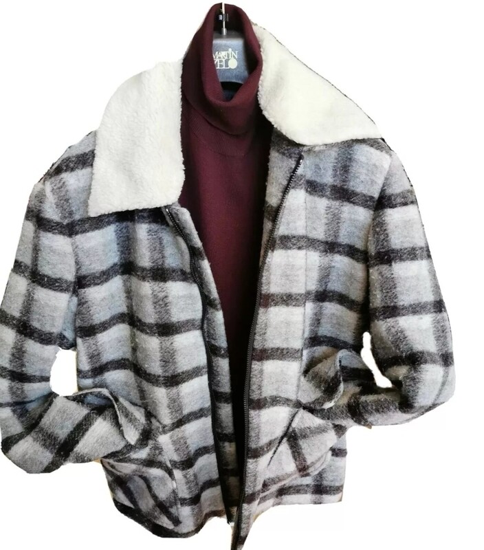 Giubbino in lana effetto used