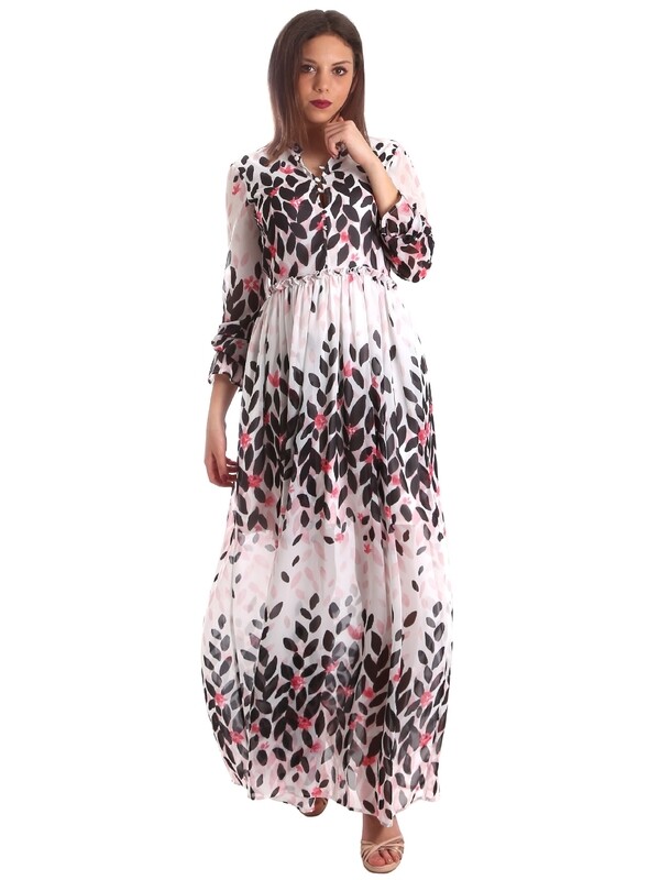 Vestito lungo con stampa floreale