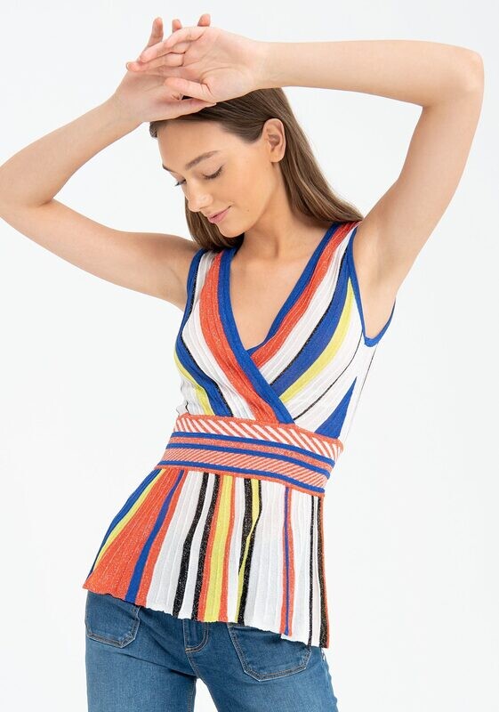 Top in maglia con lurex