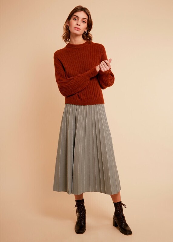 Gonna in maglia plissè