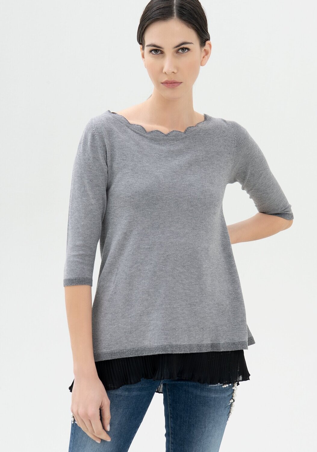 Maglia twin-set con maniche 3/4