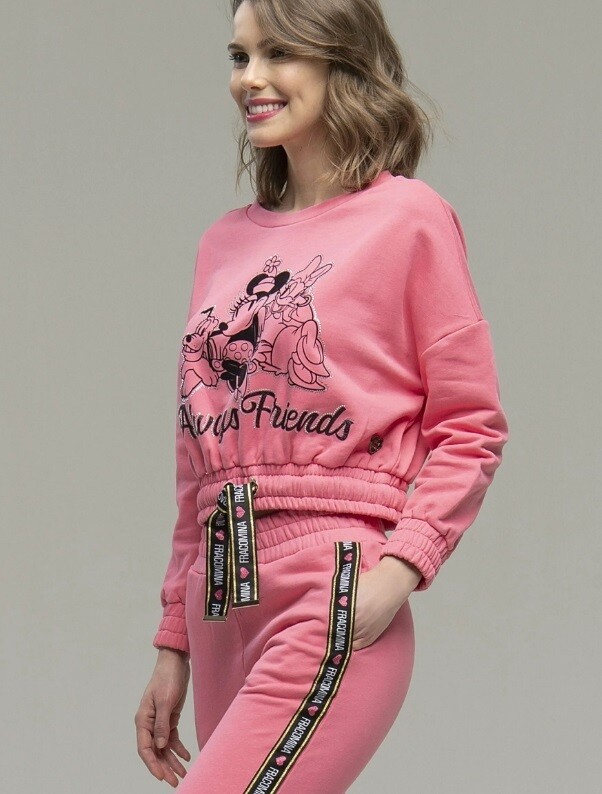 Felpa cropped con stampa Disney