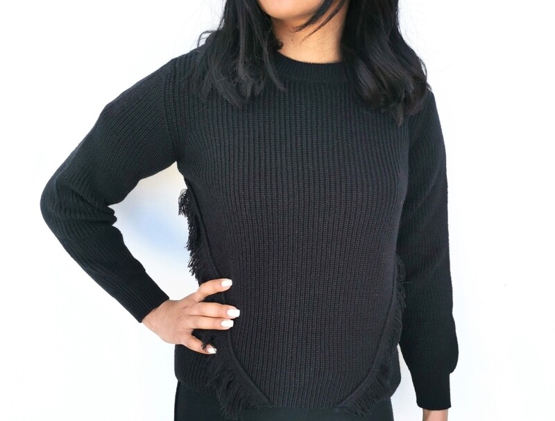 Maglia girocollo con frange