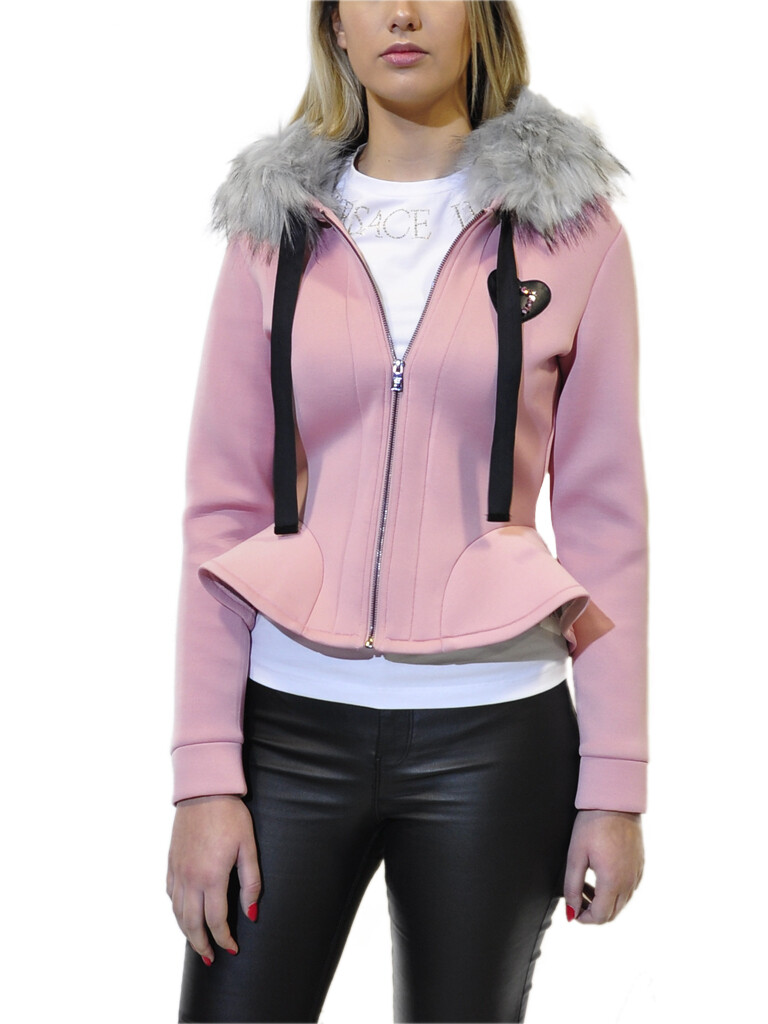 Giubbino in felpa con cappuccio