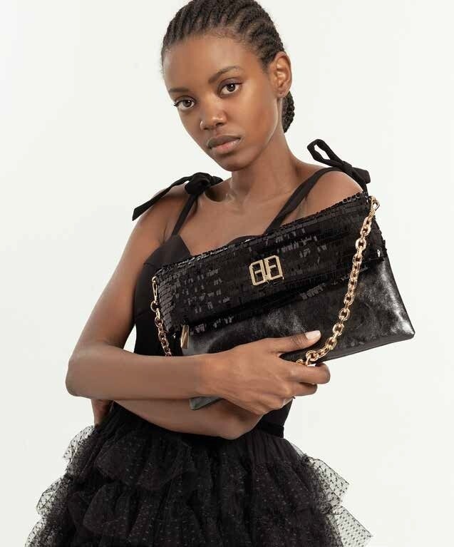 Borsetta a tracolla con paillette