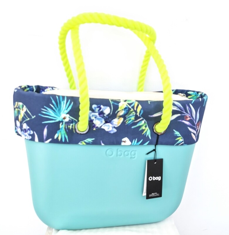 O bag con bordo in tessuto stampa Japan