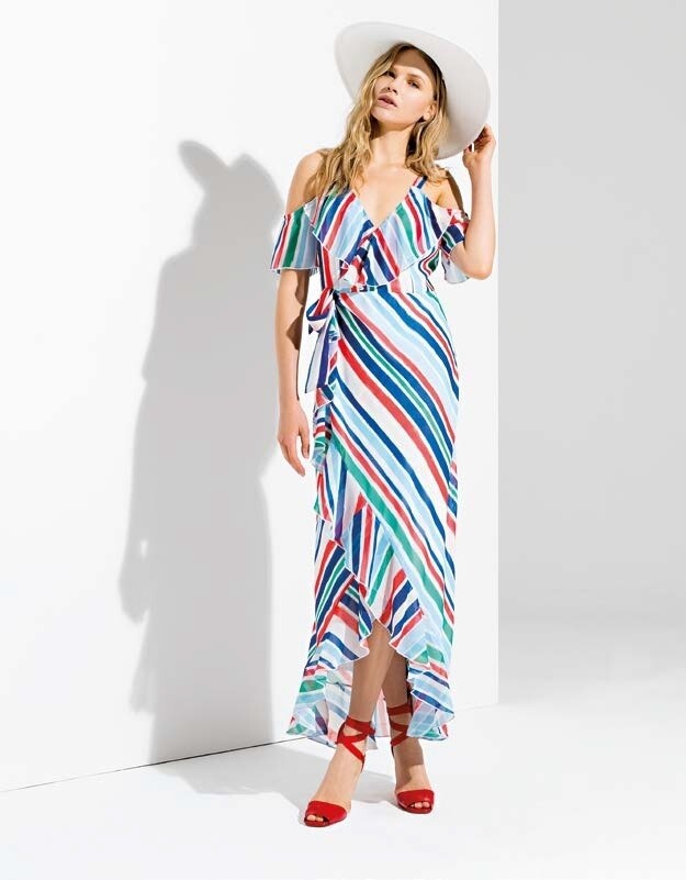 Vestito lungo chiusura a portafoglio