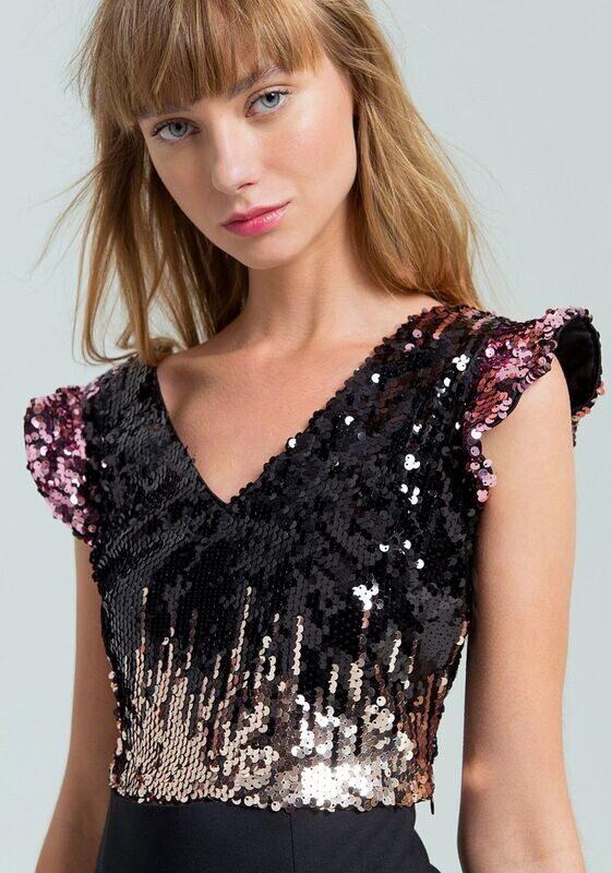 Top corto Fracomina con paillettes