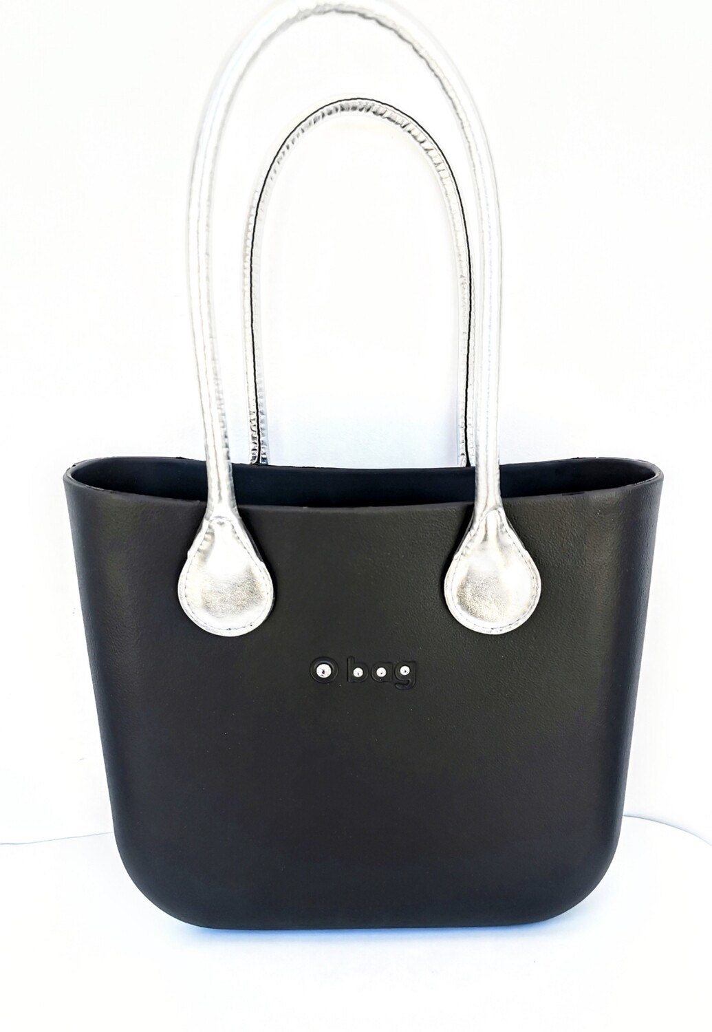 O bag mini con cristalli Swarovski e manici lunghi