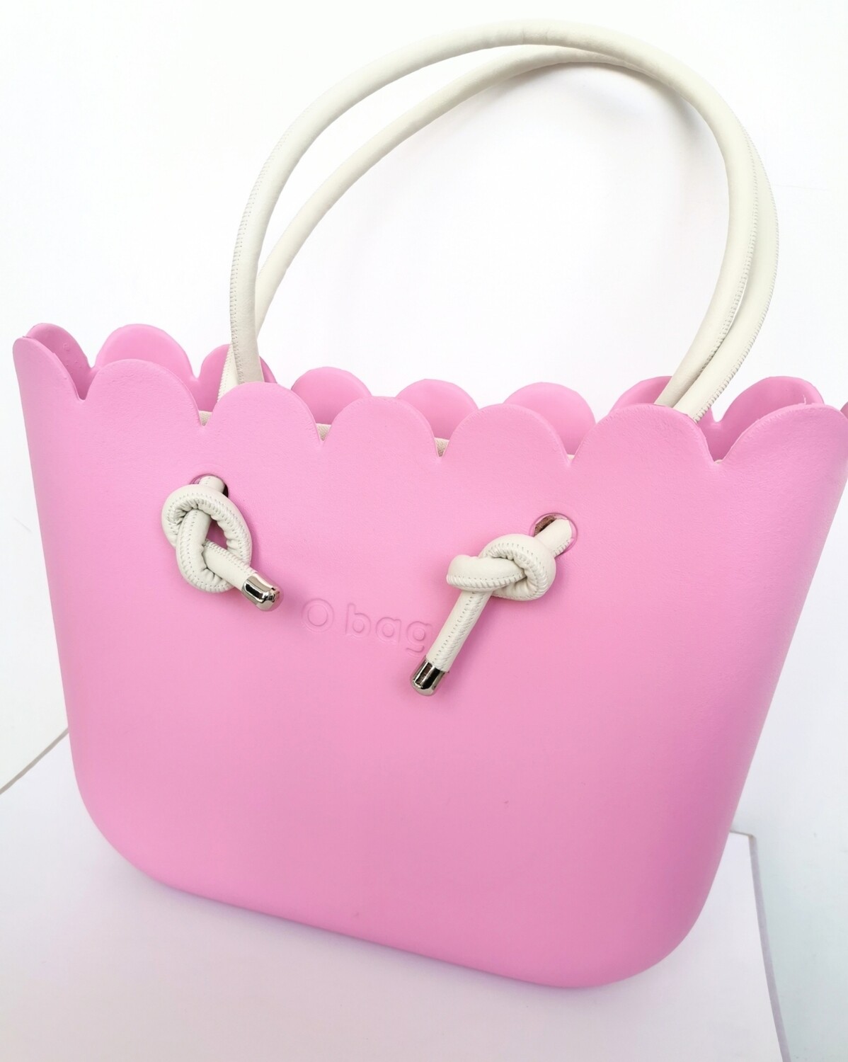 O bag tulip pink con manici knots