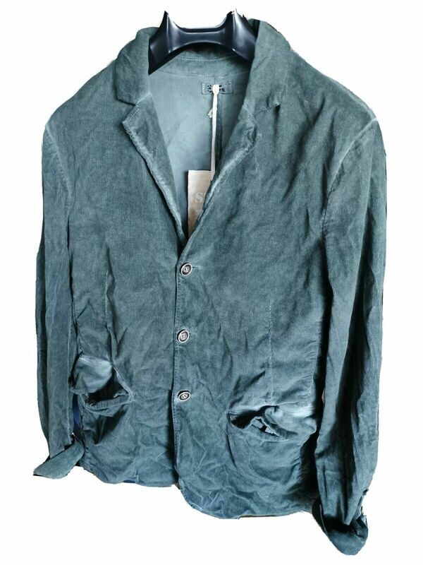 Giacca in velluto stone washed con toppe