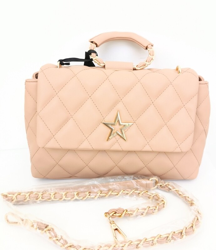 Borsa da spalla in eco pelle trapuntata