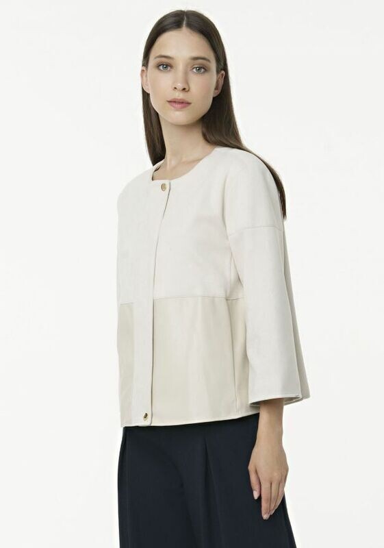 Giubbino in suede ed ecopelle